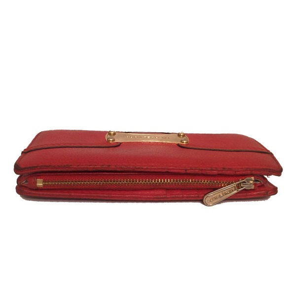 Michael Kors Signature Tomato Red Leather Wallet - Picture 4 of 6